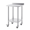 Ebern Designs 40" Height Stainless Steel Prep Table with Backsplash, Adjustable Shelves, New in Box $299