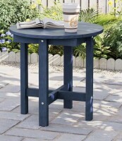 JOYESERY Round Weather Resistant HDPE Outdoor End Table in Navy Blue, Heavy Duty 220 lbs. Capacity New In Box $199