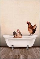 Eorntdy Canvas Wall Art Unframe Bathroom Rooster Animals Picture Painting Canvas Painting Rustic Chicken Wall Art for Living Room Bathrooms Home Modern Office Decor Canvas Art Wall Decor 16x24inch New In Box $99
