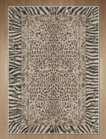 Bungalow Rose 8' x 10' Alissa Liora Boho Leopard Floral Machine Washable Brown / Green / Beige Indoor Area Rug with Non-Slip Backing $399