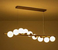 Mercer41 9 - Light Kitchen Island Linear Globe Pendant Chandelier New in Box $599