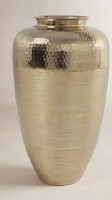 Mercer41 Aluminum Metal Brushed Decorative Gold Vase with Hammered Top New In Box $199