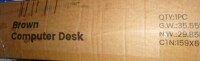 Rosalind Wheeler Solid Wood Executive Desk, 58'' Computer Desk with 4 Drawers and Storage Shelves for Home Office Study Writing, Brown, New in Box $599