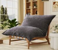 George Oliver Oversized Chenille Lounge Chair, Modern Sofa-Style Bean Bag Chair, Charcoal New in Box $499