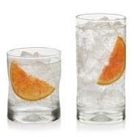 Libbey Impressions 16 Piece Tumbler and Rocks Glass Set New In Box $99