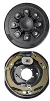 VEVOR Trailer Hub Drum 8 on 6.5" B.C. with 12" x 2" Electric Brake, Self-Adjusting Trailer Brake Assembly for 7000 lbs Axle, 5-Hole Mounting, Backing Plates for Brake System Part Replacement $199