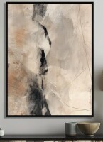 Latitude Run&reg; Black And Grey Brushstroke Abstract Painting - Abstract Collages Wall Art, Black Contemporary Canvas Print, 36" x 48" New In Box $299
