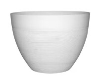 CHG CLASSIC HOME & GARDEN Decatur Large White Resin Lightweight Round Planter with Optional Drainage Holes (22 in. L x 22 in. W x 15.75 in. H) $79