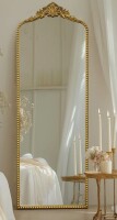 Astoria Grand Arched Antique Ornate Full Length Floor Mirror /Free Standing, Vintage Gold New In Box $299