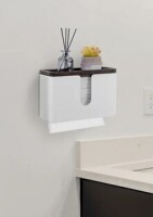 Latitude Run&reg; Wall Matte White Metal Paper Towel Holder New In Box $99