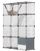 VEVOR Large 4-tier Cat Cage, 41 x 14 x 55", Detachable Metal Wire Cat Enclosure, with Litter Box Hammock Ramp ladders, Indoor & Outdoor Crate Exercise Place Ideal for Kitty, Small Animals, Black New In Box $199