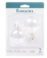 Fusion 2pk 25W Light Bulbs for Wax Warmers New in Box
