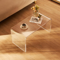 VEVOR U-Shaped Clear Acrylic End Table, Transparent Acrylic Side Table, 32x15.8x16.3 in for Coffee, Drink, Food, Snack Used in Living Room, Courtyard, Terrace New In Box $299