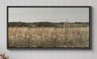 IDEA4WALL Rustic Wildflower Meadow Landscape Neutral Farm Field Nature Wall Decor for Living Room Bedroom Office Extra Large Pictures Framed Canvas Print Wall Art, 30" H x 60" W x 1.5" D New In Box $299