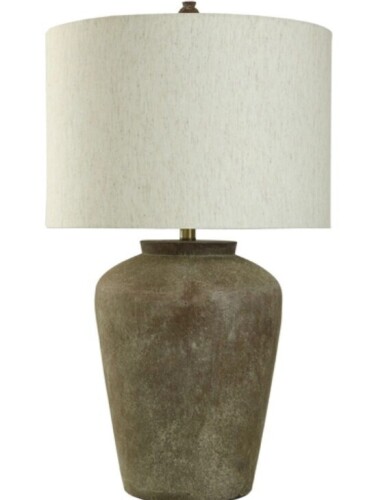 StyleCraft Home Collection Cameron 31 inch 150 watt Aged Brown and Heathered Oatmeal Table Lamp Portable Light New In Box $299