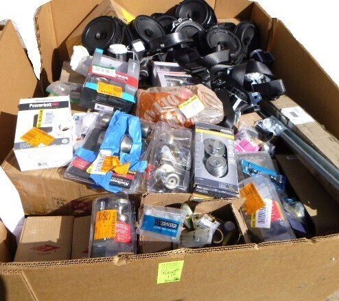 Pallet of Car Audio Speakers, Hardware, Housewares and Misc