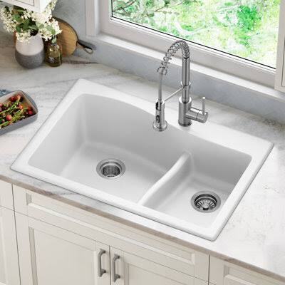 Windansea 775-4-LD Offset Low Dam Self Rimming Kitchen Sink 33" x 22" x 9.75" New in Box $1199