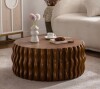 Latitude Run Drum Fluted Modern Round Coffee Table New in Box $599