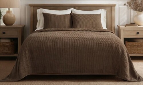 EverGrace Ribbed Matelass&eacute; Cotton Coverlet 3-Piece King/Cal-King Set $299