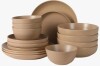 Gibson Elite Leeds Court Plates and Bowls Sets, 16-Piece Stoneware Dinnerware Sets, Round Speckle Reactive Glaze Dish Set New In Box $199