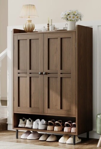 Lark Manor&trade; Aleatha 6-Tier 24 Pairs Shoe Cabinet With Doors And Adjustable Shelves For Entryway New in Box $299
