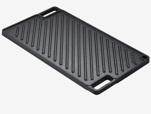VEVOR Reversible Grill/Griddle, 9.7"x16.7" Pre-Seasoned Cast Iron Griddle, Rectangular Double Burner Griddle Pan, Non-Stick Family Pan Cookware with Handles, Flat Top Plate for BBQ, Gas Grill, Black New In Box $79