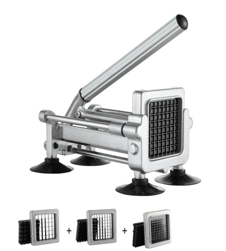 VEVOR French Fry Cutter, Potato Slicer with 1/2" 3/8" 1/4" Stainless Steel Blades, Manual Potato Cutter Chopper with Suction Cups, Great for Potato, French Fries, Cucumber, Vegetables, Carrot New In Box $199