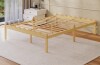 Ebern Designs 14 Inch Natural Bamboo Queen Size Bed Frame, Warm Tone Modern Style, Heavy-Duty Platform Bed, Wave-Shaped Design to Prevent Mattress Slipping, Squeak-Free & No Wobble, No Box Spring Needed $299