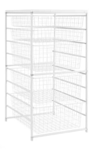 Everbilt 34.76 in. H x 17.13 in. W White Steel 5-Drawer Close Mesh Wire Basket New In Box $199