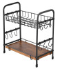 VEVOR 2 Tier Coffee Bar Organizer for Countertop, Multifunctional Mug Holder and Coffee Station, 12 Movable Hooks and 2 Shelves for Coffee Accessories Storage and Display, Home Office (Matte Black) New In Box $79