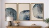IDEA4WALL Tree Ring "Navy Blue Wood Stump Artwork, Organic Modern Rustic Woodland Wall Pictures, Framed Canvas Gicl&eacute;e Print 3 Pieces Wall Art", 24"x36"x3 pcs New In Box $299