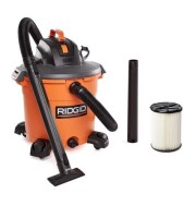 RIDGID 16 Gal. 5.0 Peak HP NXT Shop Vacuum Wet Dry Vac with General Debris Filter, Locking Hose and Attachments On Working $199