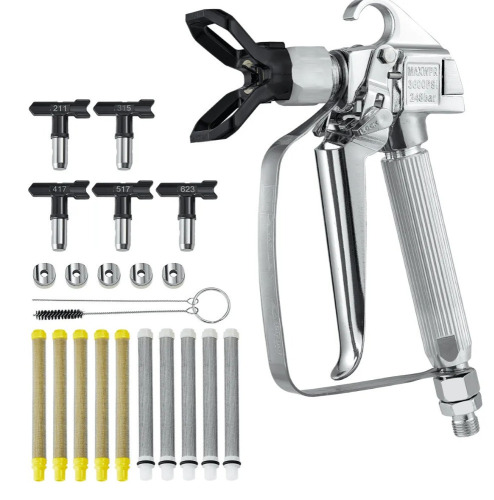 VEVOR Airless Paint Spray Gun, 3600PSI High Pressure Airless Paint Sprayer Gun with 5 Tips, 211, 315, 417, 517, 623, Swivel Joint Airless Spray Gun Kit with Filters, Cleaning Needle and Brush New In Box $199