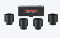 VEVOR Axle Nut Impact Socket Set 1/2-IN Drive 6-Point 4-Piece SAE Spindle Nut Socket Set CR-MO Heat Treated Large Socket Set with Storage Case for Auto Repair Removing or Installing Axle Nuts New In Box $79