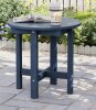 JOYESERY Round Weather Resistant HDPE Outdoor End Table in Navy Blue, Heavy Duty 220 lbs. Capacity New In Box $199