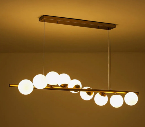Mercer41 9 - Light Kitchen Island Linear Globe Pendant Chandelier New in Box $599