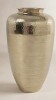 Mercer41 Aluminum Metal Brushed Decorative Gold Vase with Hammered Top New In Box $199