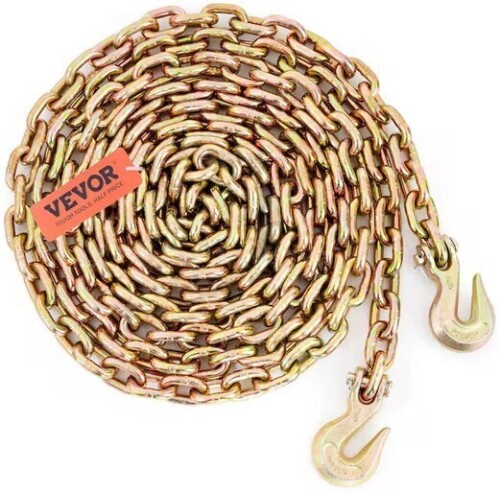 Vevor Binder Chain G80 Tow Chain with Hooks 4900lbs Load 5/16'' x 20' New In Box $199