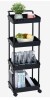 VEVOR 4-Tier Rolling Utility Cart, Kitchen Cart with Lockable Wheels, Multi-Functional Storage Trolley with Handle for Office, Living Room, Kitchen, Movable Storage Basket Organizer Shelves, Black New In Box $79