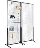 VEVOR 2' x 5.6' Grid Wall Panels Tower, 2 Packs Wire Gridwall Display Racks with T-Base Floorstanding, Double Side Gridwall Panels for Art Craft Shows, Retail Display with Extra Clips and Hooks New In Box $199