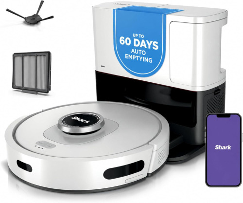 Shark AI Ultra Robot Vacuum, 60-Day Self-Emptying Base, Black, AV2511AE Matrix Clean Navigation for Carpet, Hard Floors & Pet Hair, HEPA, Powerful Suction, Anti-Hair Wrap, LiDAR Mapping, Wi-Fi $699
