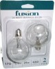 Fusion 2pk 25W Light Bulbs for Wax Warmers New in Box - 2