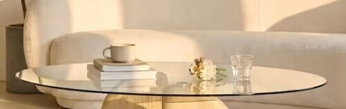 CHRISTOPHER KNIGHT HOME Oaklee 45.67 in. Natural Oval Glass Top Coffee Table Top $299