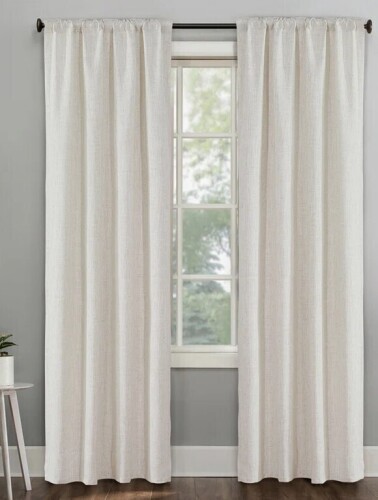 Home Soft Things Dodoma Rod Pocket Curtain Panels (Pair) 132cm x 213cm New $79
