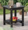 Joyesery Small Outdoor Side Table HDPE Adirondack Patio End Table 2-Tier Porch, Pool, Garden, Weather Resistant in Black New In Box $199