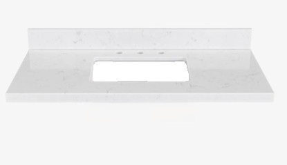 Ariel 42 Inch Carrara White Quartz Bathroom Vanity Countertop With Undermount Rectangle Single Sink And Includes Backsplash New In Box $699