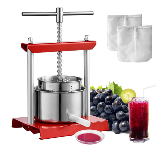 VEVOR Fruit Wine Press, 0.88 Gallon/3.36L, 2 Stainless Steel Barrels, Manual Juice Maker, Cider Apple Grape Tincture Vegetables Honey Olive Oil Making Press with T-Handle for Outdoor, Kitchen and Home New in Box $299