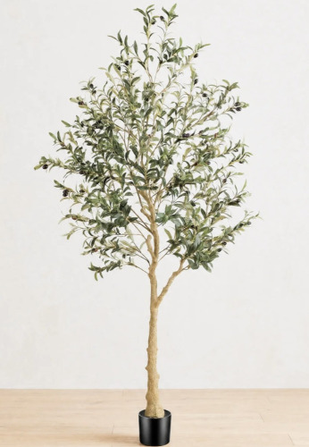 One Allium Way&reg; 6 ft. Faux Olive Tree in Pot, Lifelike Artificial Olive Plant for Home and Office Decor New In Box $199