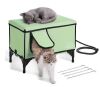 VEVOR - Elevated Heated Cat House, Cuboid Kitty Shelter with Adjustable Temperature and Timer, 900D Oxford Cloth Foldable New in Box $129.99