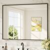 Ebern Designs 48" x 36" Bathroom Vanity Mirror with Aluminum Frame and Tempered Glass New in Box $299